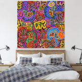 San Blas Island Mola Collage Leinwanddruck (Insitu (Schlafzimmer))