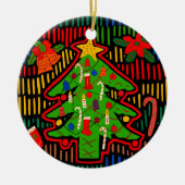 San Blas Island Weihnachtsbaum Mola Keramik Ornament (Vorne)