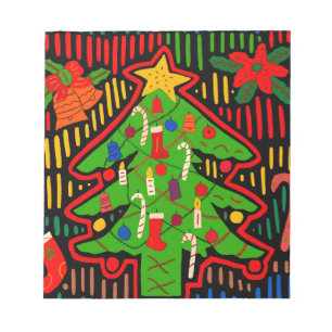 San Blas Island Weihnachtsbaum Mola Notizblock