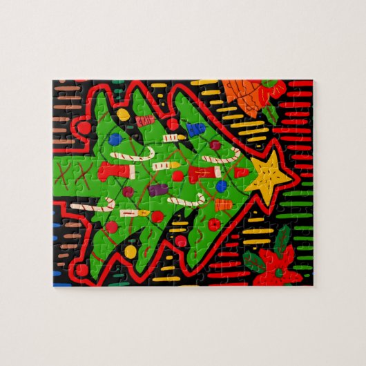 San Blas Island Weihnachtsbaum Mola Puzzle (Horizontal)