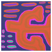 San Blas Mola Treppendesign Stoffe farbenfroh (Nahaufnahme)