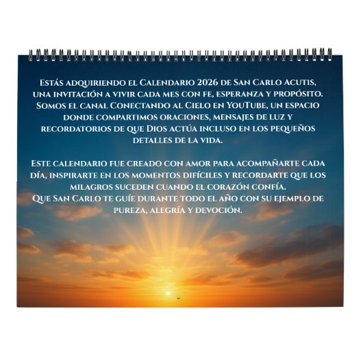 SAN CARLO ACUTIS - 2026 CALENDAR KALENDER (Rückseite)