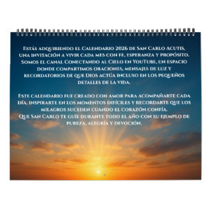 SAN CARLO ACUTIS - 2026 KALENDER