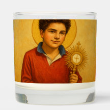 San Carlo Acutis – Vela Espiritual con Ilustración