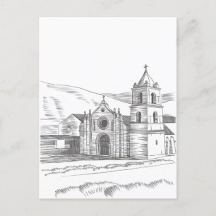 San Carlos Borromeo de Carmel Mission Pencil Gezei Postkarte