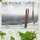 San Carlos de Bariloche Skifahrplakat Geschirrtuch (Gefaltet)