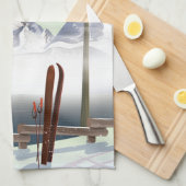 San Carlos de Bariloche Skifahrplakat Geschirrtuch (Viertel Falte)