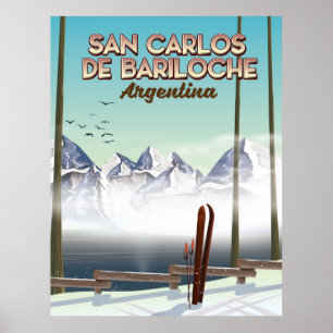 San Carlos de Bariloche Skifahrplakat Poster