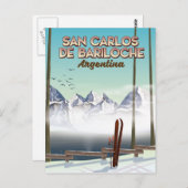 San Carlos de Bariloche Skifahrplakat Postkarte (Vorne/Hinten)