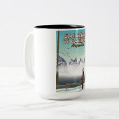 San Carlos de Bariloche Skifahrplakat Zweifarbige Tasse (Vorderseite Links)