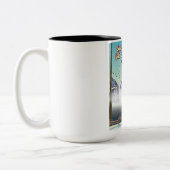 San Carlos de Bariloche Skifahrplakat Zweifarbige Tasse (Links)