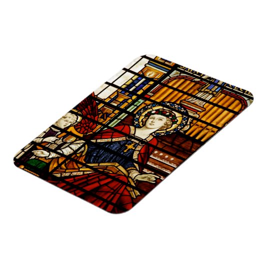 San Cecilia Schutzheilige der Musik Festes Glas Magnet (Linke Seite)