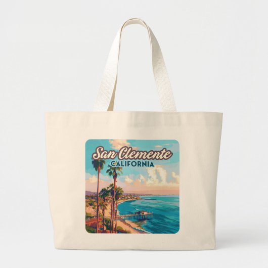San Clemente California Beach Orange Landkreis Ret Jumbo Stoffbeutel (Vorne)