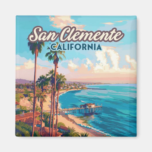 San Clemente California Beach Orange Landkreis Ret Magnet (Vorne)