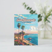 San Clemente California Beach Orange Landkreis Ret Postkarte (Stehend Vorderseite)