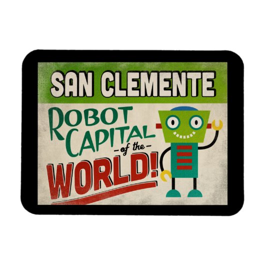 San Clemente California Robot - Funny Vintag Magnet (Horizontal)