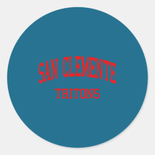 San Clemente High School HS San Clemente CA Retro  Runder Aufkleber