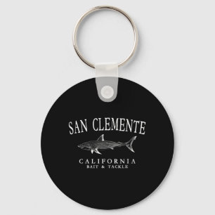 San Clemente Kalifornien Hai Weiß Kunst Vintage Schlüsselanhänger