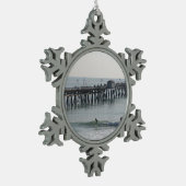 San Clemente Kalifornien Schneeflocken Zinn-Ornament (Links)
