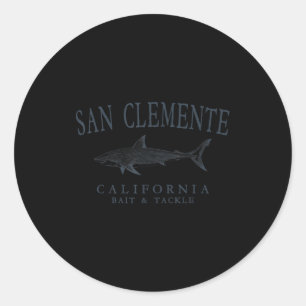 San Clemente Kalifornien Vintage-Hai-Schieferkunst Runder Aufkleber