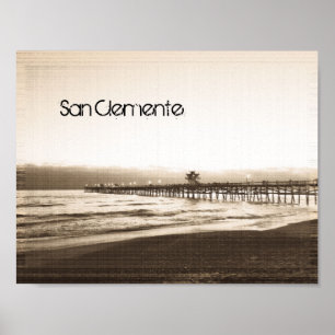 San Clemente Pier altes kalifornisches Foto Poster