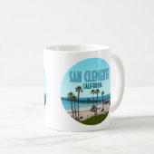 San Clemente Pier Beach California Vintag Kaffeetasse (VorderseiteRechts)
