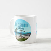 San Clemente Pier Beach California Vintag Kaffeetasse (Vorderseite Links)