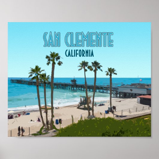San Clemente Pier Beach California Vintag Poster (Vorne)