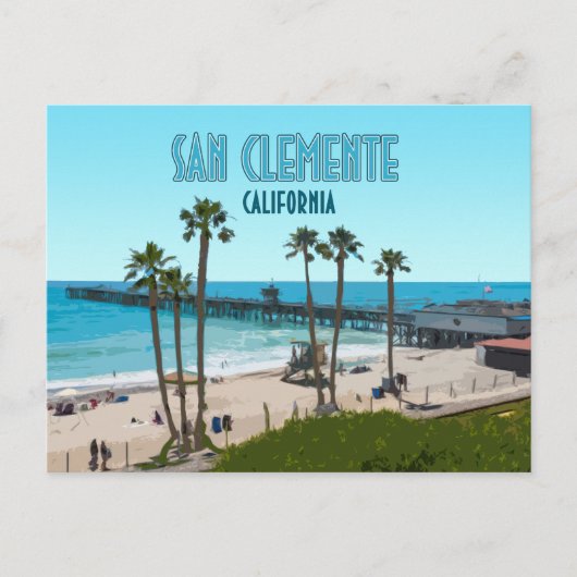 San Clemente Pier Beach California Vintag Postkarte (Vorderseite)