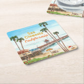 San Clemente Pier California Rechteckiger Pappuntersetzer (angewinkelt)
