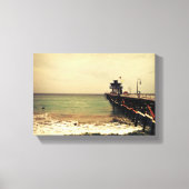 San Clemente pier-Leinwand-surf im Sturm Leinwanddruck (Vorderseite)