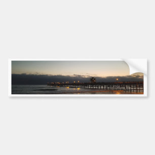 San Clemente Pier Nachtzeit Ozean Kalifornien Autoaufkleber
