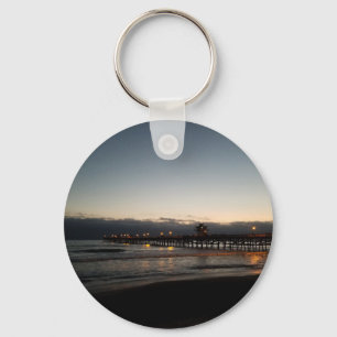 San Clemente Pier Nachtzeit Ozean Kalifornien Schlüsselanhänger