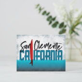 San Clemente Postcard California Surfboard Postkarte (Stehend Vorderseite)