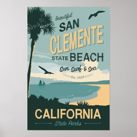 San Clemente Staat Beach Travel Poster (Vorne)