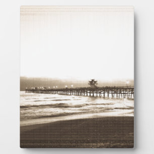 San Clemete Pier Kalifornien Strand Vintage-Foto Fotoplatte