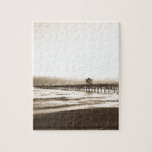 San Clemete Pier Kalifornien Strand Vintage-Foto Puzzle