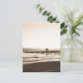 San Clemete Pier Vintages Foto am Strand Postkarte (Stehend Vorderseite)