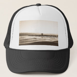 San Clemete Pier Vintages Foto am Strand Truckerkappe