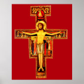 San Damiano Red Crucifix Poster Extra Groß (Vorne)