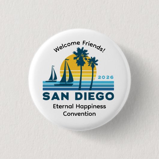 San Diego 2026 Internationaler Konventions-Pin Button (Vorderseite)
