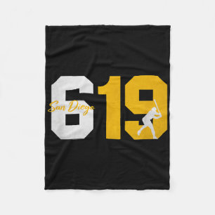 San Diego 619 Vintage 90er Baseballspieler Silhoue Fleecedecke