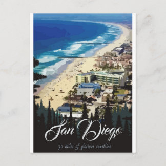 San Diego 70 Meilen herrliche Küstenlinie Postkart Postkarte