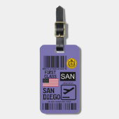San Diego airport travel tag Gepäckanhänger (Vorderseite vertikal)