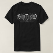 San Diego Area Code 619 Lowrider Script Zip T-Shirt (Design vorne)