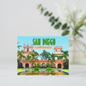 San Diego Balboa Park Vintag Postkarte (Stehend Vorderseite)