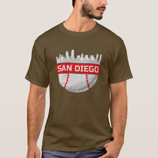 San Diego Baseball City Skyline T-Shirt (Vorderseite)
