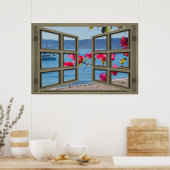 San Diego Bay durch ein Open-Window-Poster Poster (Küche)