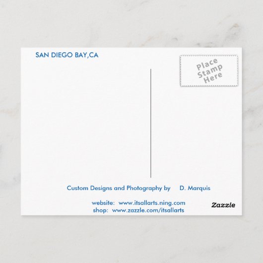 SAN DIEGO BAY POSTCARD POSTKARTE (Rückseite)