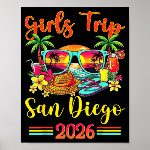 San Diego Beach CA Sommer Stimmung Sonnenuntergang Poster